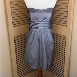 Short Gray Strapless Prom Dress Large